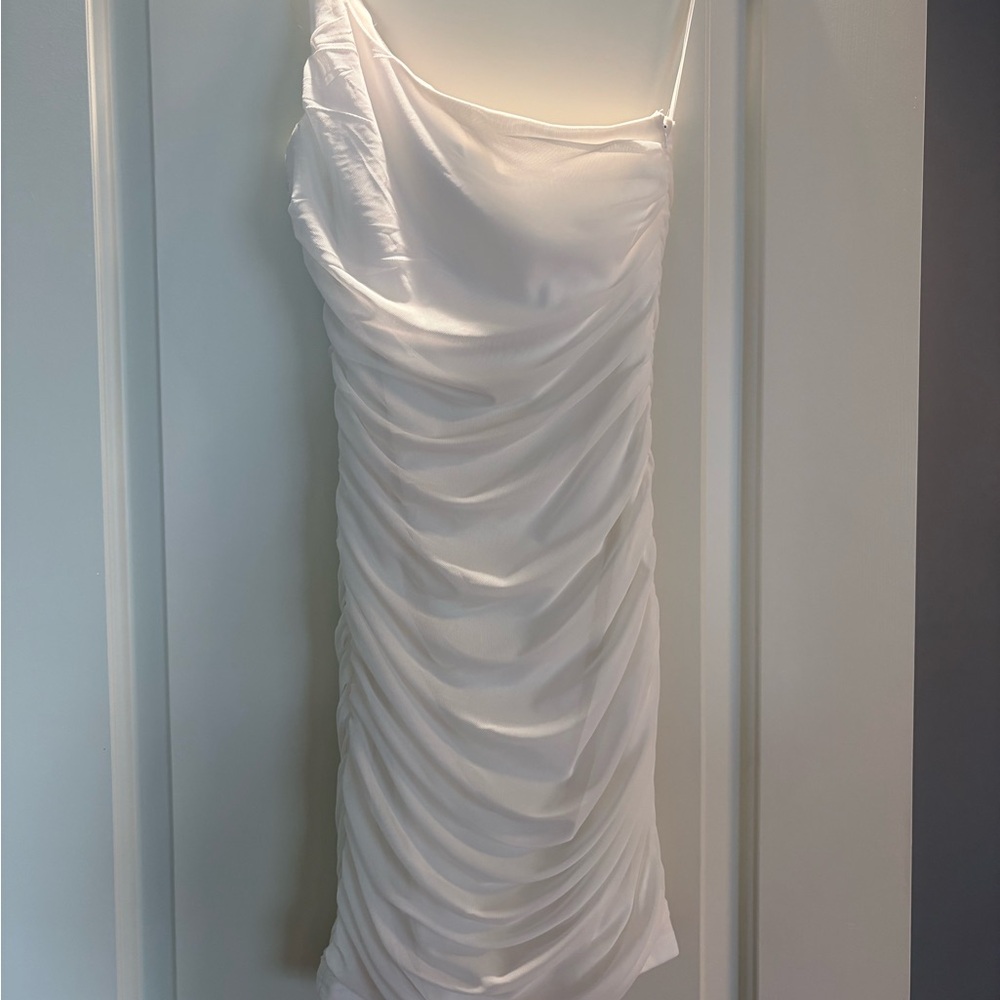 Princess Polly White Ruched Mini Dress